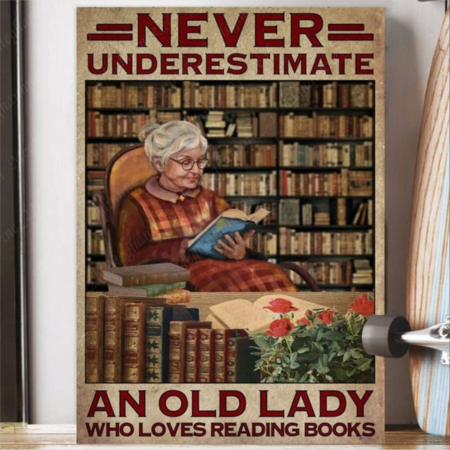 Old Lady Love Book Never Underestimate An Old Lady Who Loves Reading Books Po…