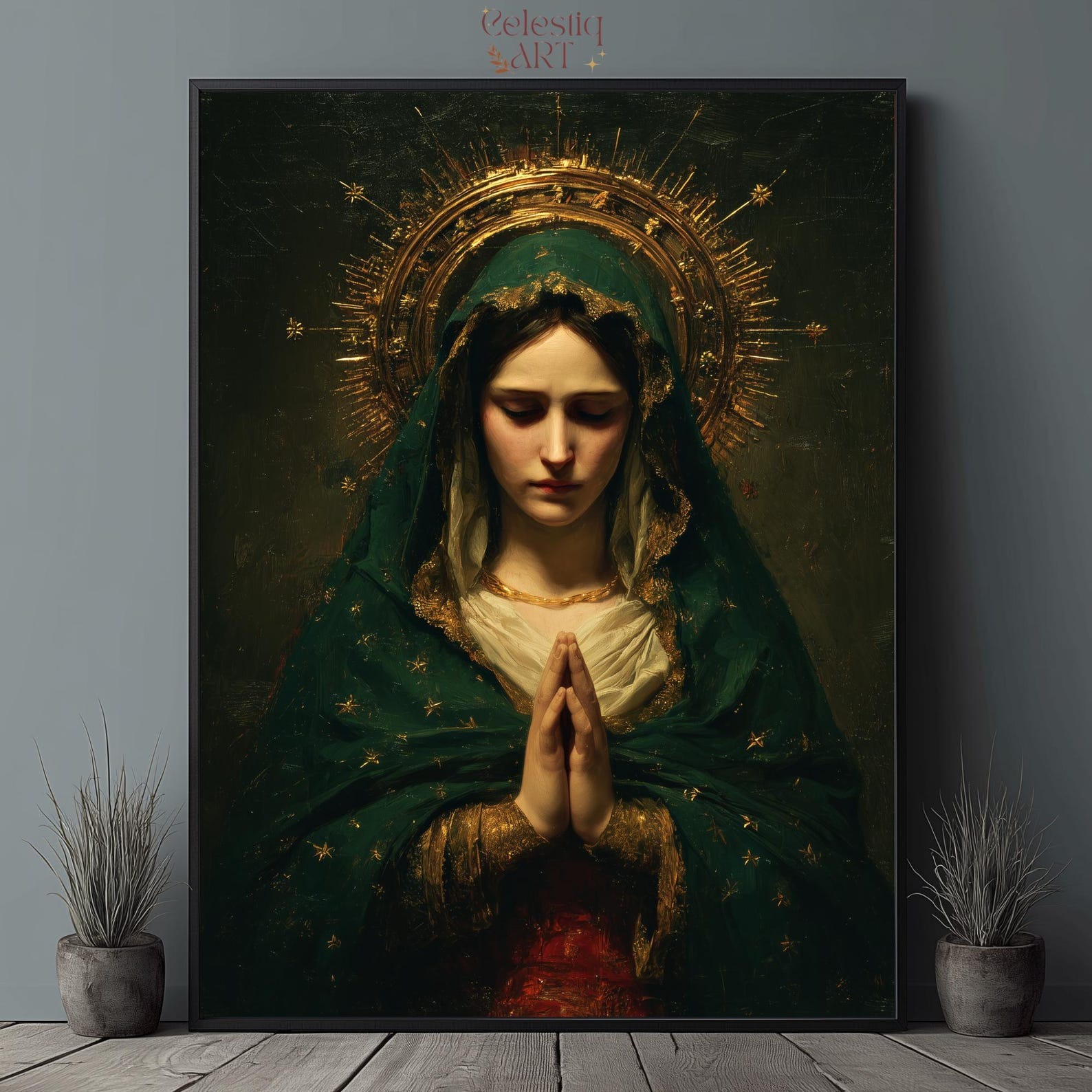 Our Lady of Guadalupe Printable Wall Art Oil Painting, Virgin Mary Catholic P…