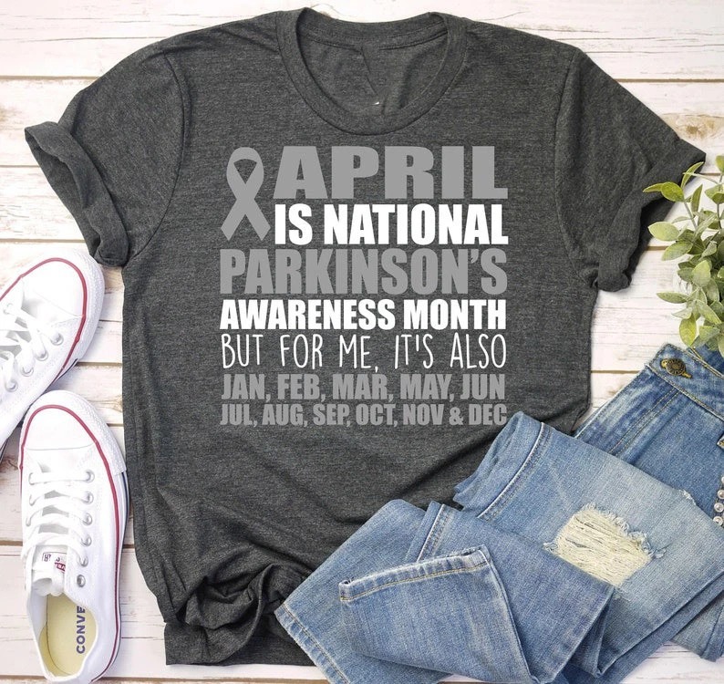 Parkinsons Awareness Shirt,Silver Ribbon Shirt,Parkinson’s Disease Shirt,Park…