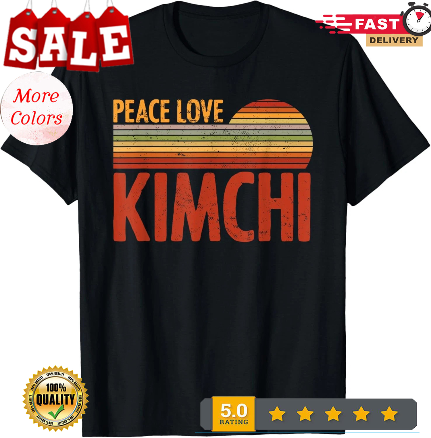 Peace Love Kimchi traditionelle koreanische Beilage Kimchi Liebhaber T-Shirt - Bild 2 von 14