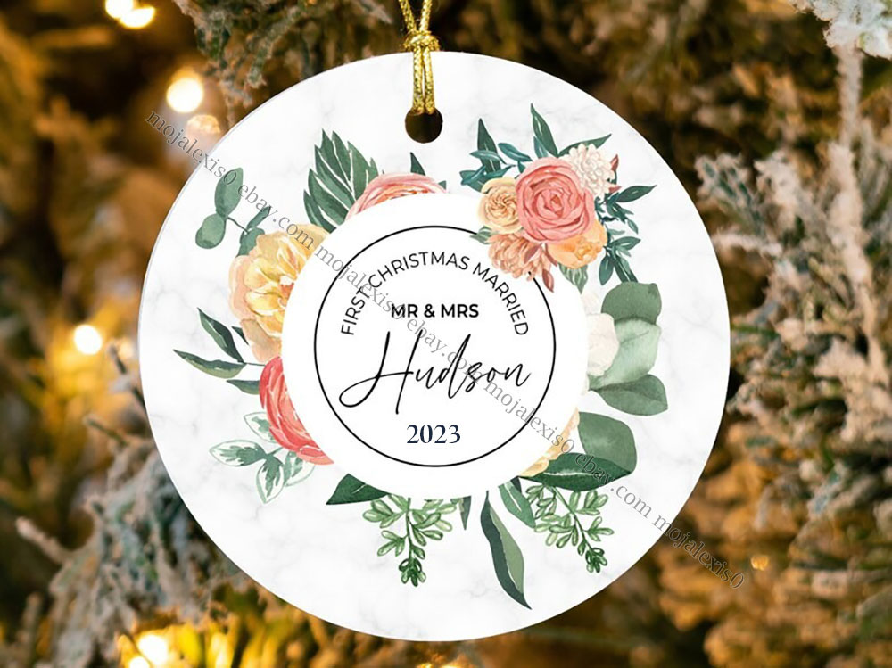 Gift For Couple, Personalized Ornament, Couple Wreath Custom Ornament Christmas Gift 05dnqn171122hh