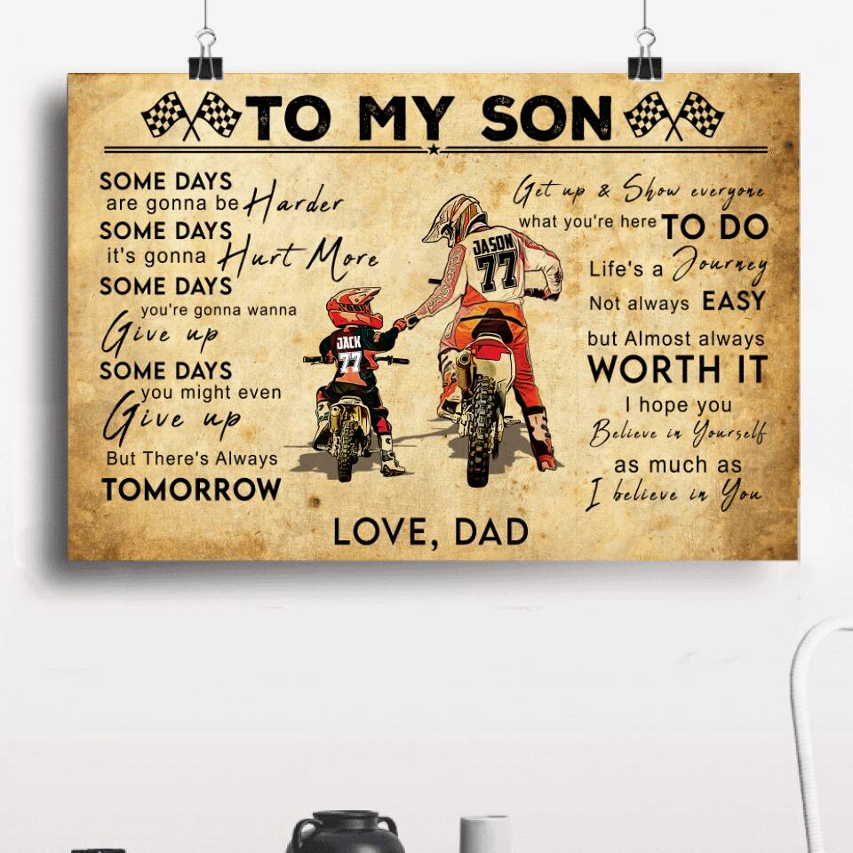 Personalized Motocross Poster, with custom Name, Number & Appearance, Vintage... - Bild 2 von 8