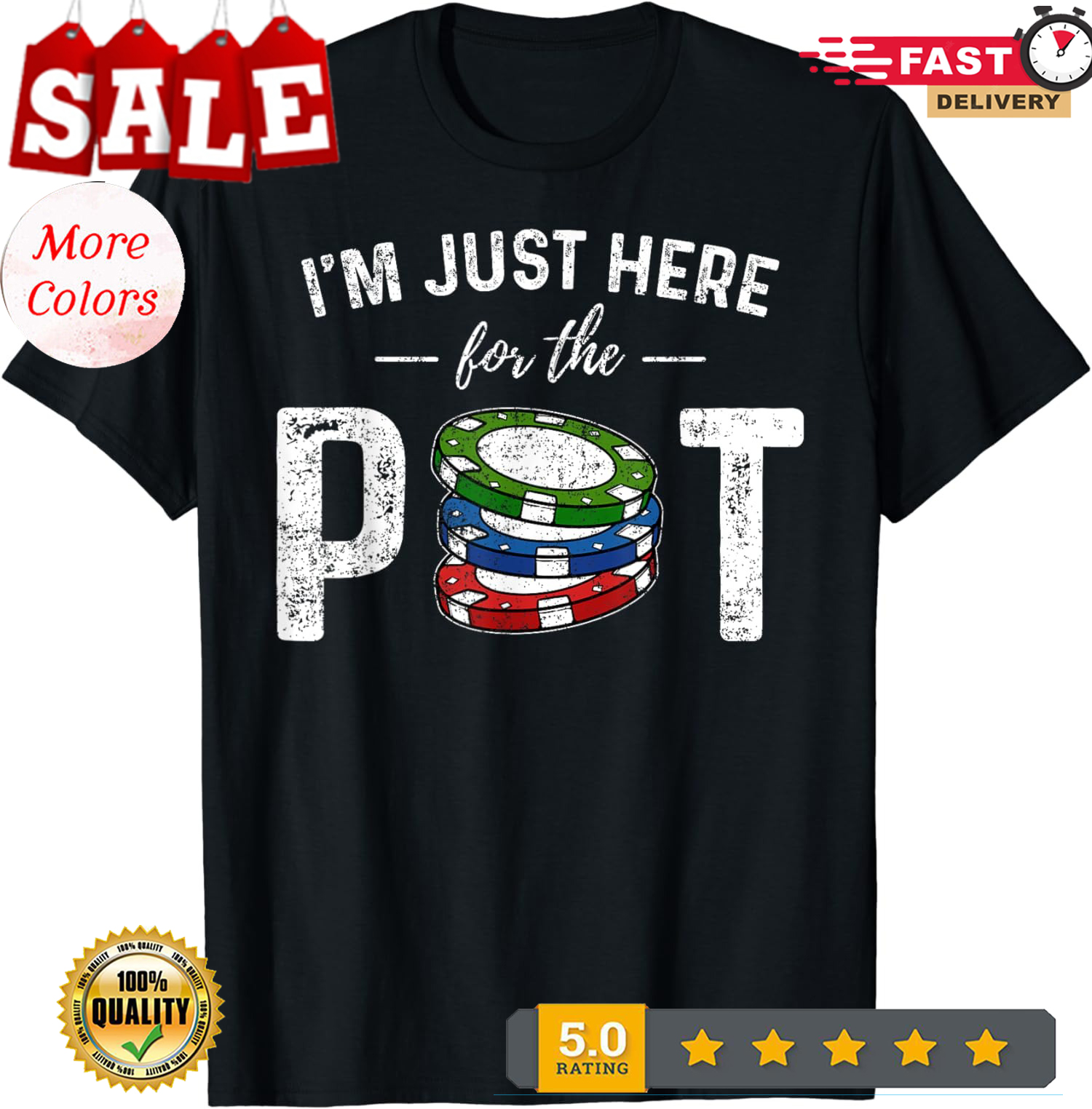 Poker I’m Just Here For The Pot Funny Best Player Unisex T-Shirt