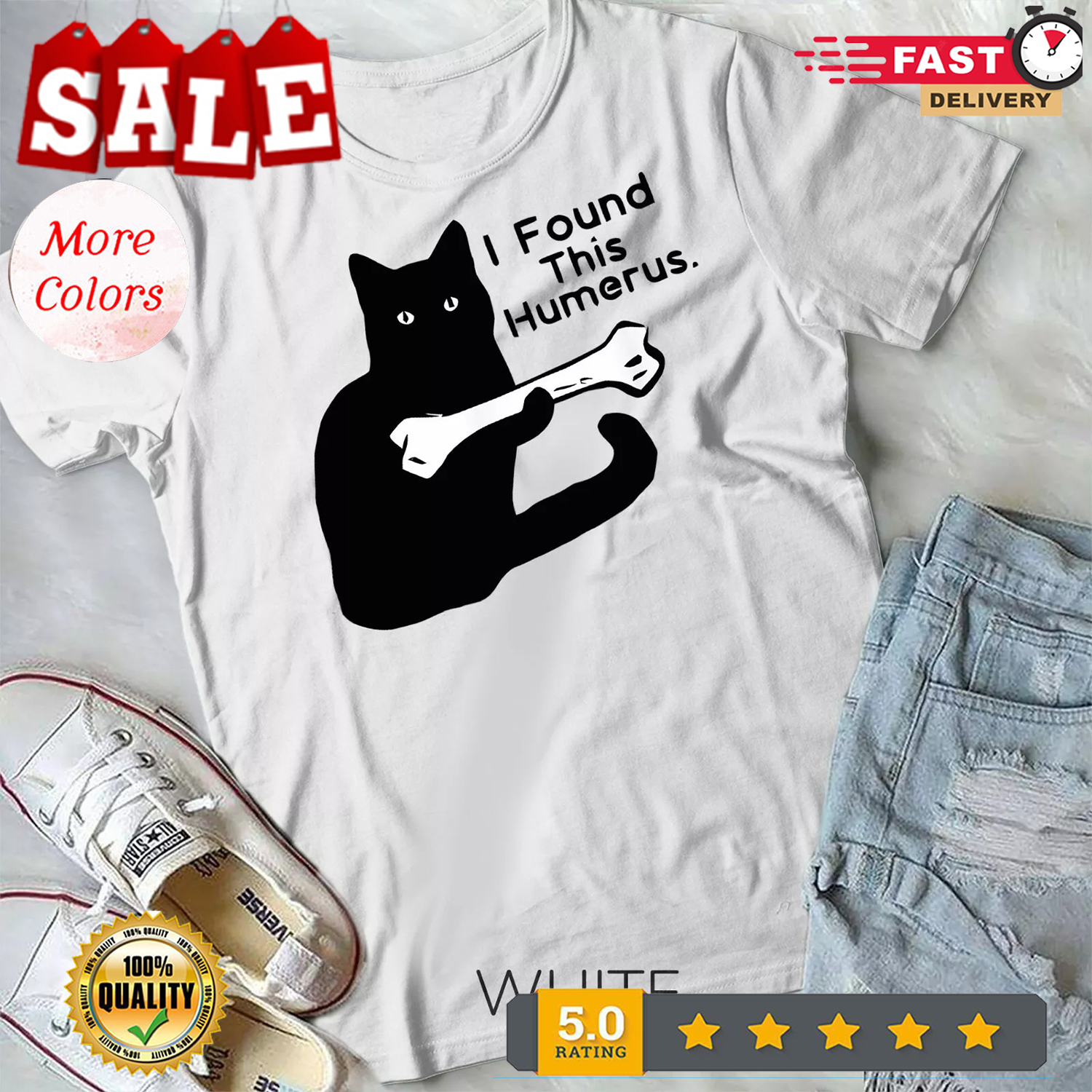 Pun Joke I Found This Humerus Humorous Cat Lover Unisex Form T