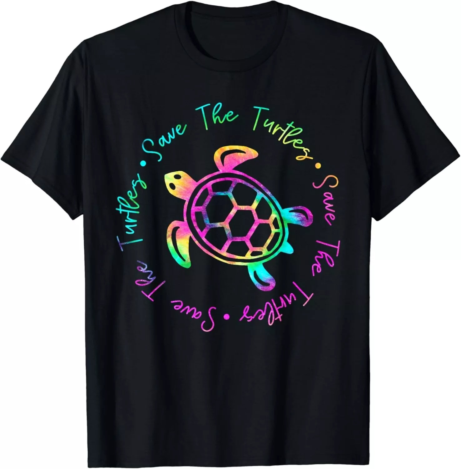 Save The Turtles Tie Dye Sea Turtle Save Earth Ocean Planet Gift Unisex T-Shirt - Picture 2 of 20