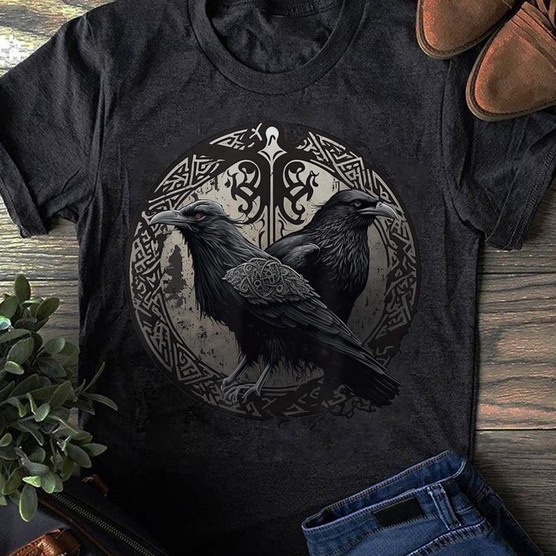 Skandinavisches Odin Raben Wikinger T-Shirt - Wikinger Shirt, für Wikingerliebhaber Shir... - Bild 2 von 14