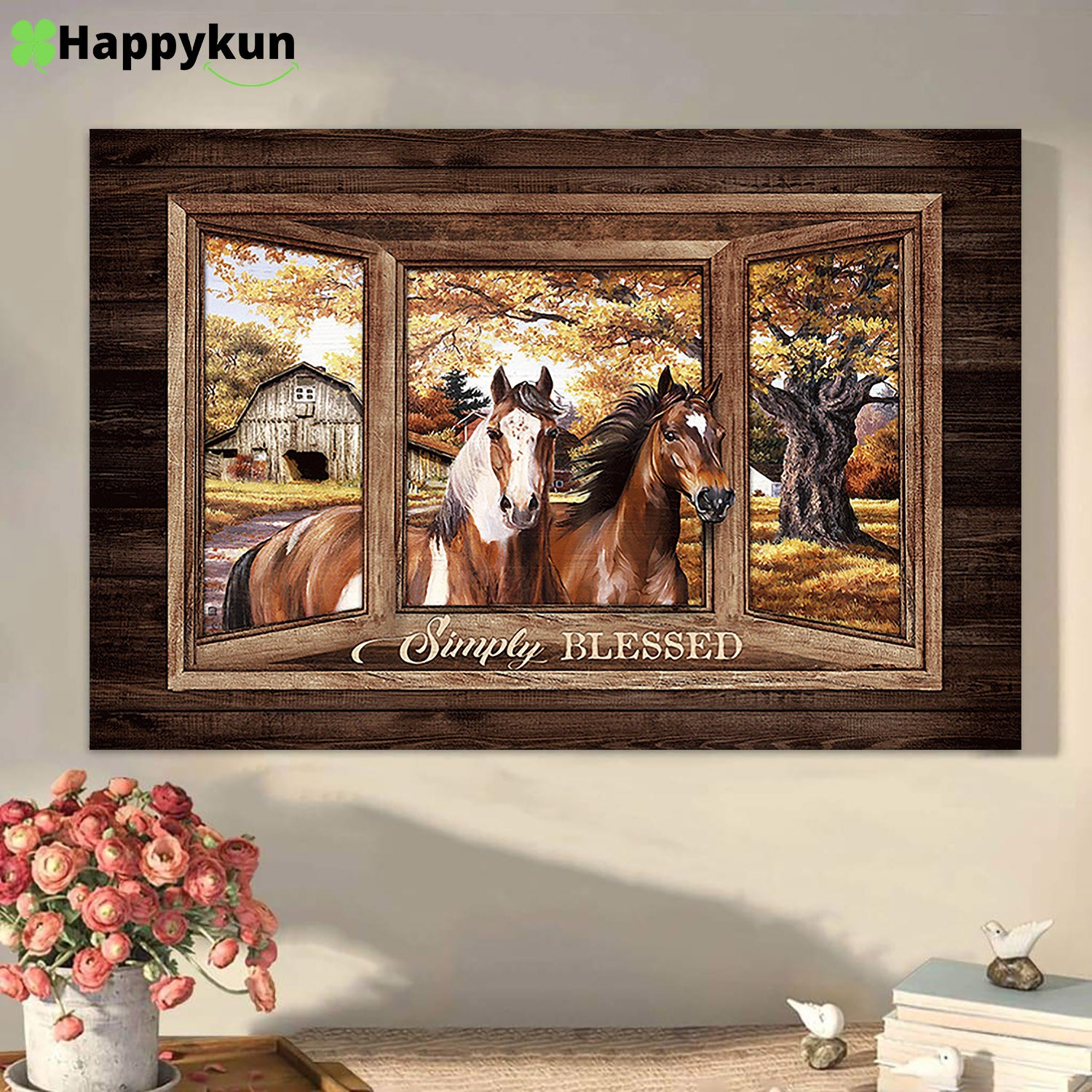 Einfach gesegnetes Pferd Leinwand Wandbild - Bibelvers Leinwand - Religiöse Drucke_... - Bild 2 von 11