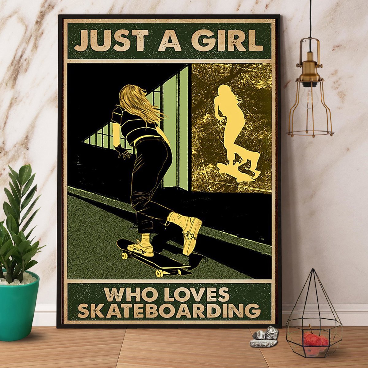 Lovers Just A Girl Who Loves Skateboard Paper Poster No Fram