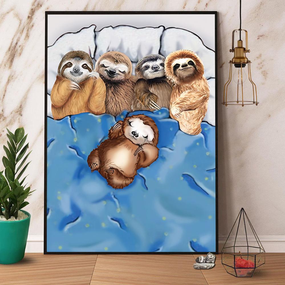 Sloth Sleeping Sloth Lovers Paper Poster No Frame Matte Wall Art Decor - Picture 2 of 7