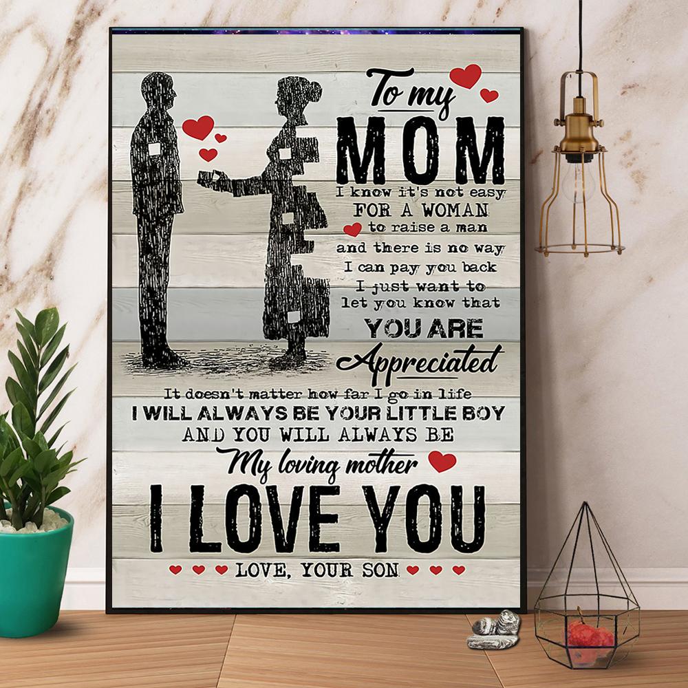 Son To My Mom I Love You Paper Poster No Frame Matte Wall Art Decor