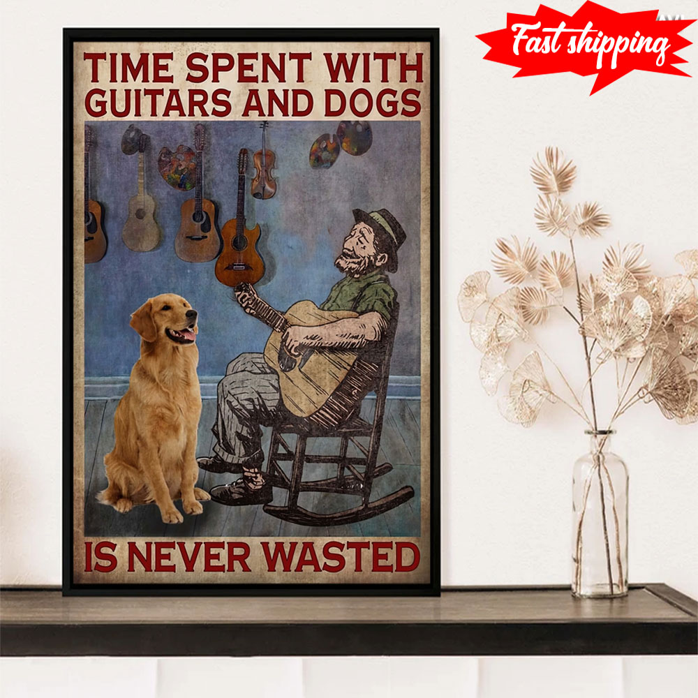 Time Spent With Guitars And Dogs Is Never Wasted Guitars And Golden Retriever…