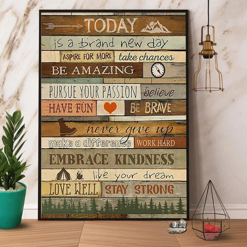 Today Is A Brand New Day Paper Poster No Frame Matte Poster Wall Art Decor – …