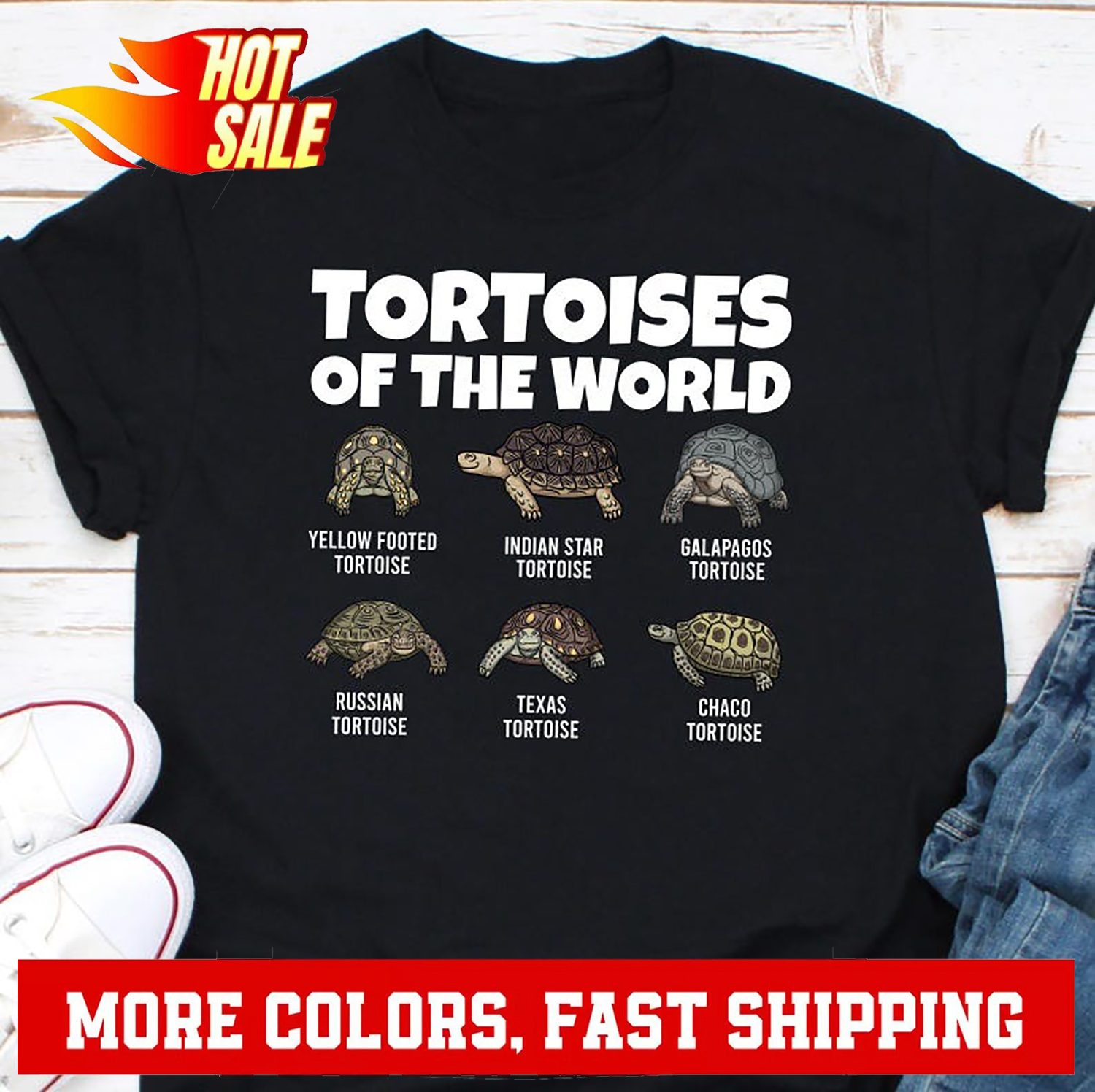 Tortoises of the World Shirt, Turtle Shirt, Funny Tortoise Tee, Tortoise Tshi... - Picture 2 of 20