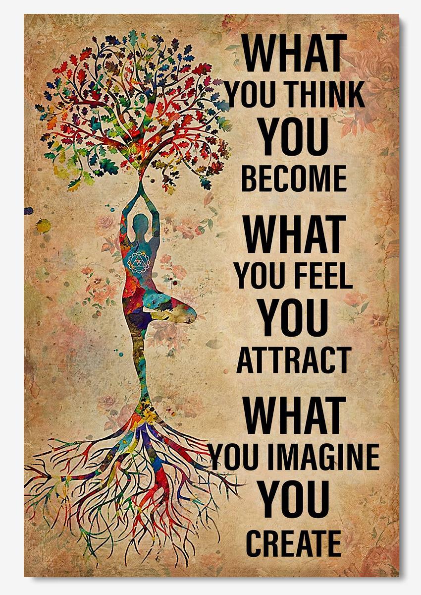 Tree Of Life Inspiration Quote Wall Art Gift For Yoga Girl Meditation Lover P…