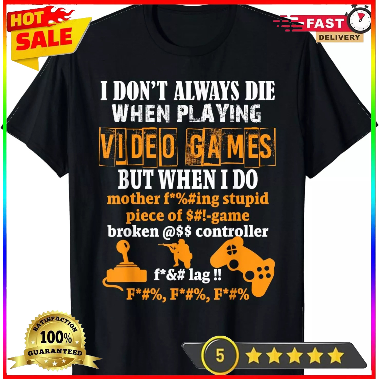Video Games T-Shirt Funny Gamer Tee for Console Gaming Fans Gift Unisex T-Shirt - Picture 2 of 14