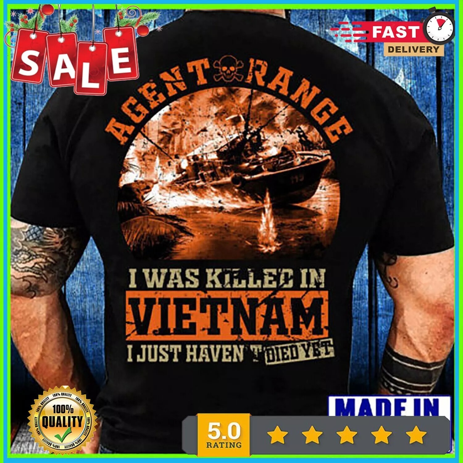 Vietnam Veteran – I Was Killed In Vietnam I Just Haven’t Died Yet T-Shirt S-5XL