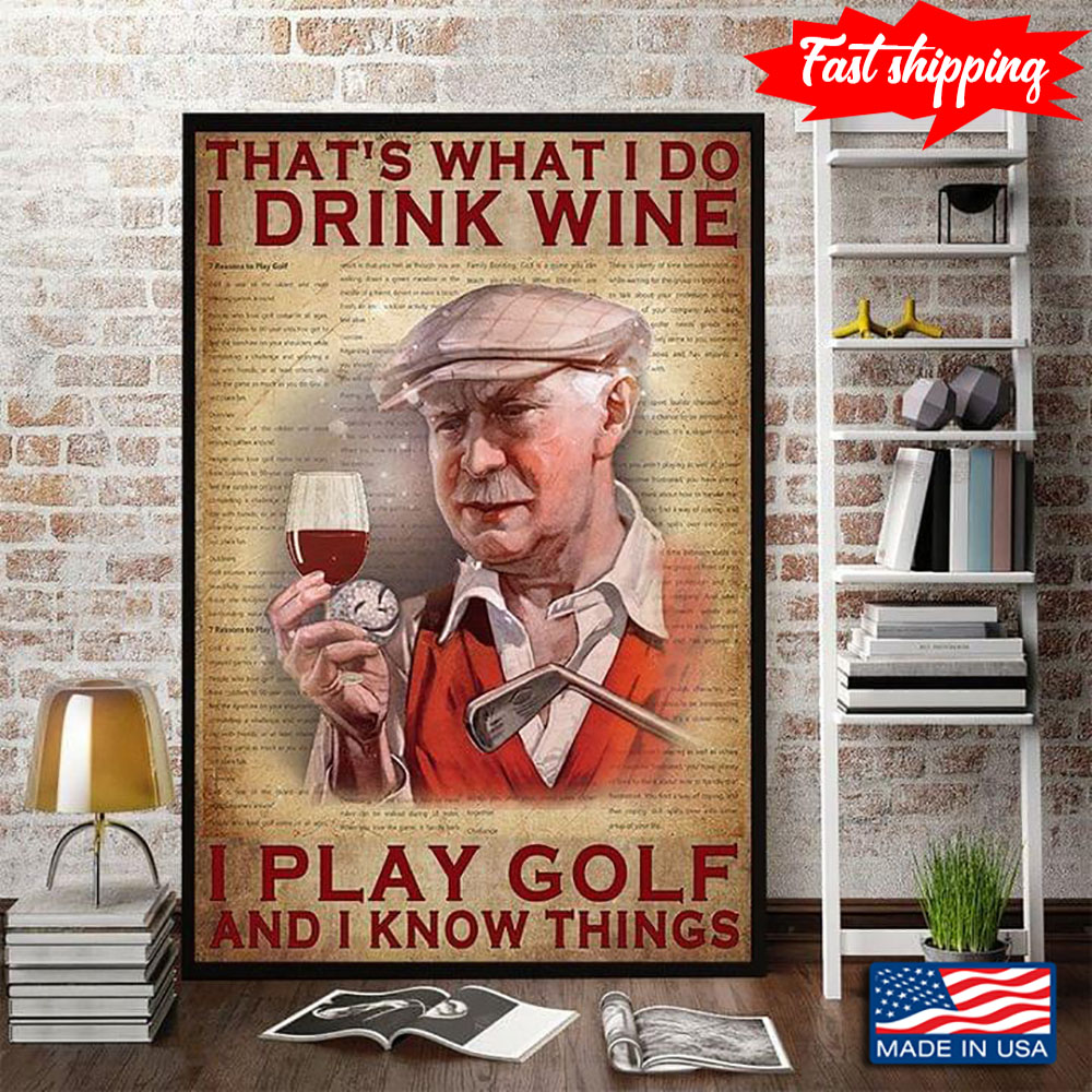 Vintage Buchseite Thema alter Golfer Das ist, was ich tue, ich trinke Wein, ich spiele Golf... - Bild 2 von 11