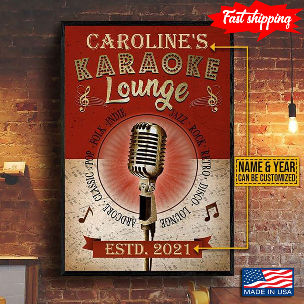 Vintage Customized Name &amp Year Karaoke Lounge