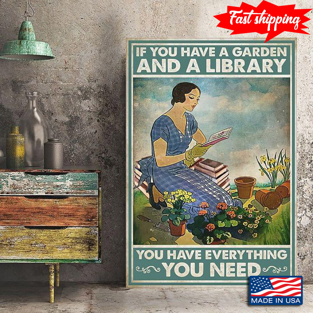 Vintage Girl Reading Book In The Garden If You Have A Garden And A Library Yo…
