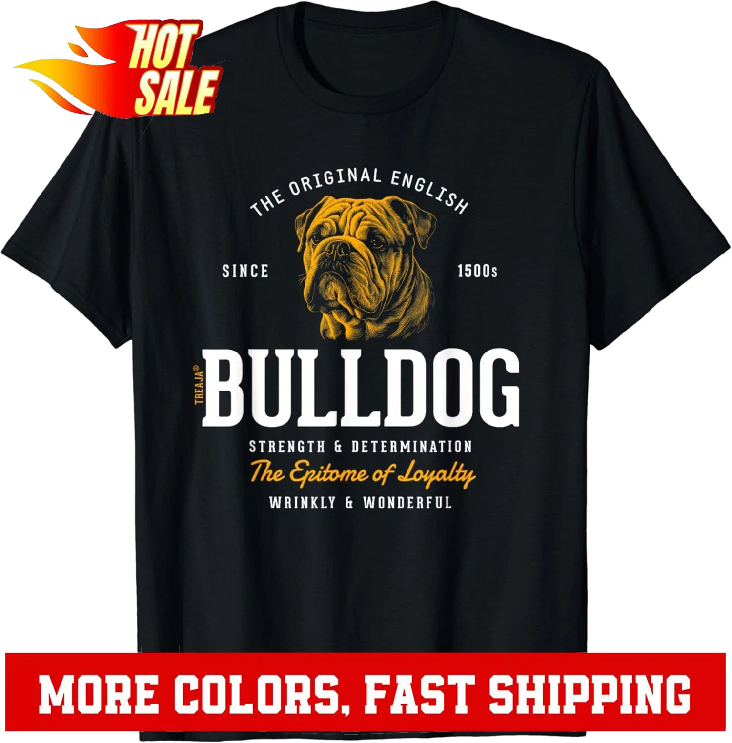 Vintage Styled Retro English Bulldog Gift Unisex T-Shirt - Picture 2 of 20