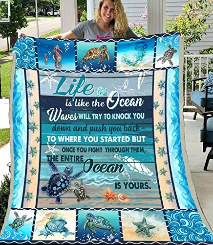 Wecco Turtle Life is The Ocean Decke Decke für Kinder, Erwachsene, Teenager. Toll... - Bild 2 von 12