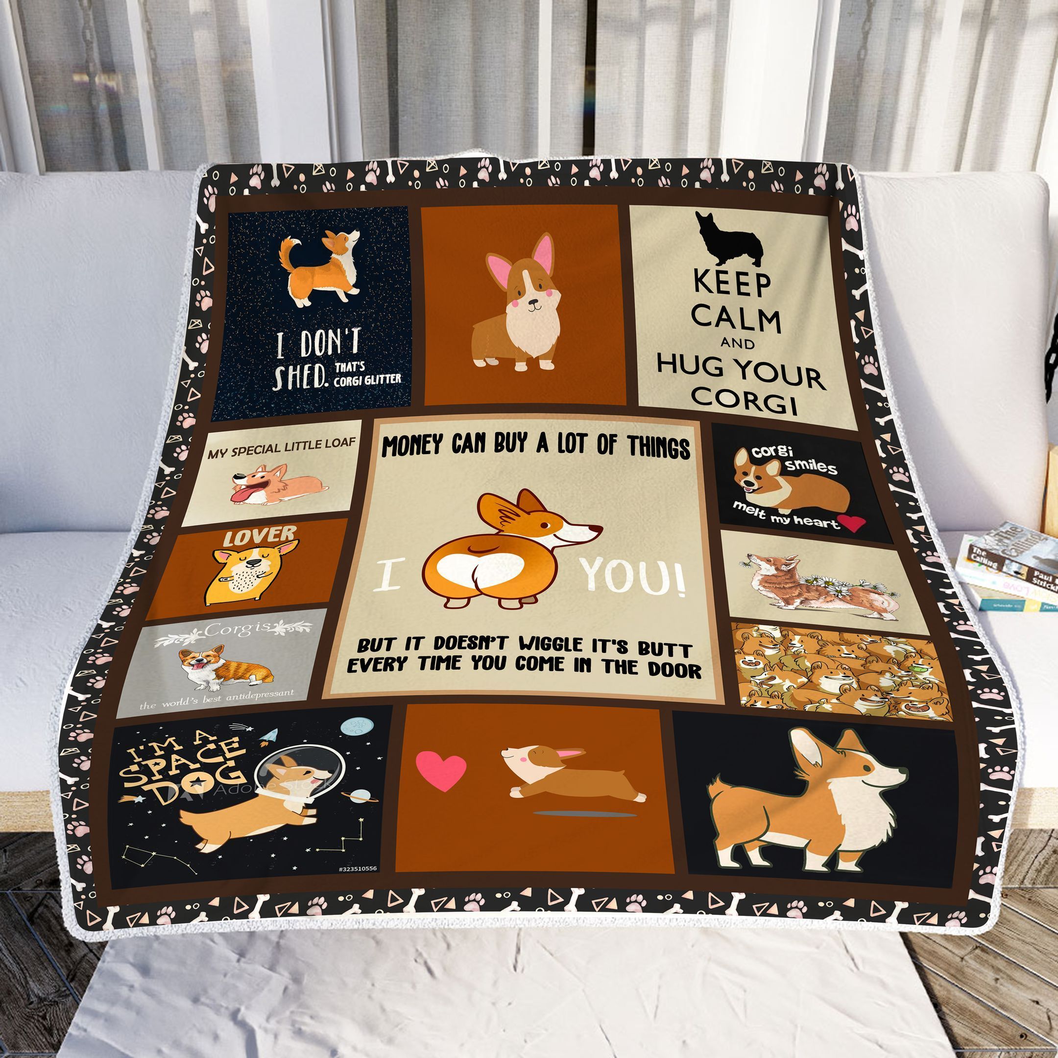 Welsh Corgi Lover Fleecedecke - Sherpa Decke - Bild 2 von 12