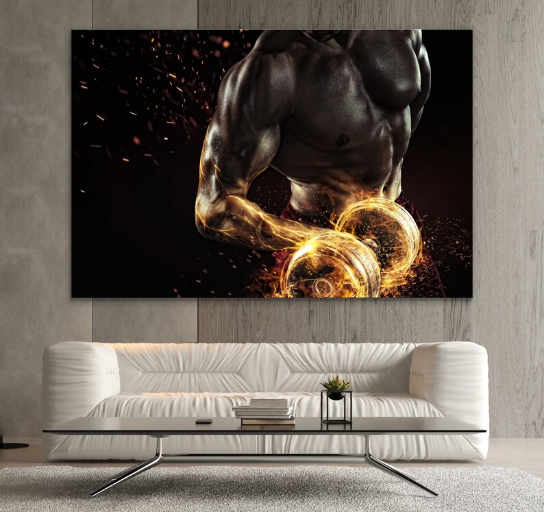 Workout Gym Weightlifter Trendy Motivation Matte Poster,  Home Office Decor